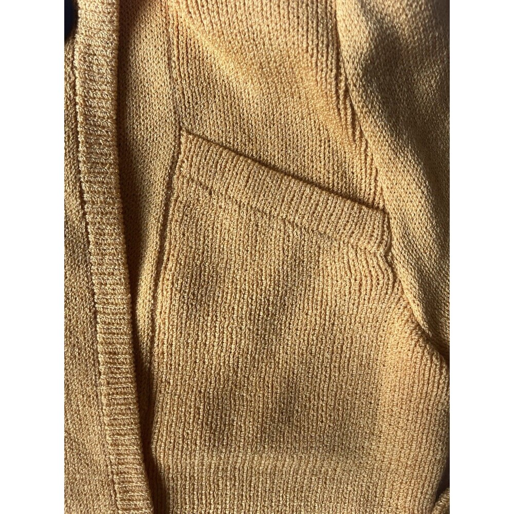 Vintage 80s/90s  St John Marie Gray YELLOW/GOLD  Knit Cardigan Sz 8 - Picture 4 of 8